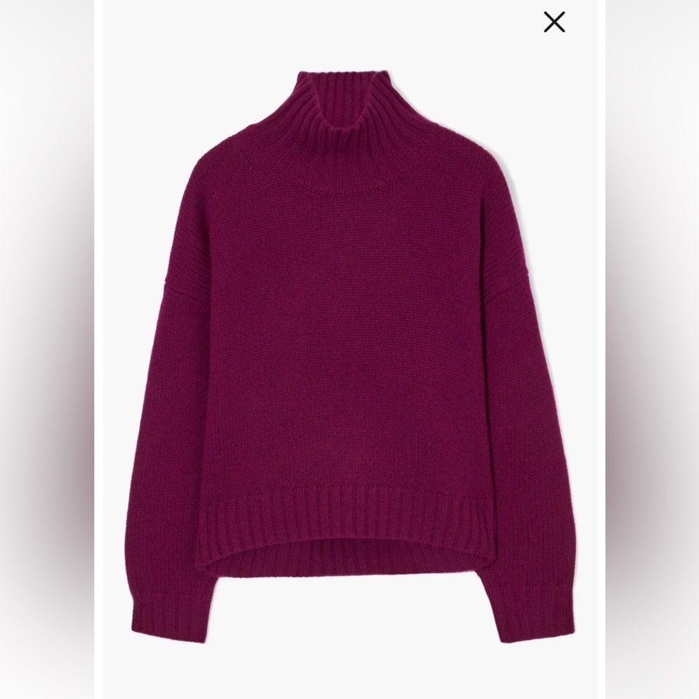 COS Chunky Knit Pure Cashmere Turtle Neck Sweater